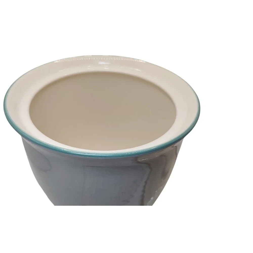 Pfaltzgraff Juniper‎ Large Canister with Lid Cream Green and Pink Food Storage